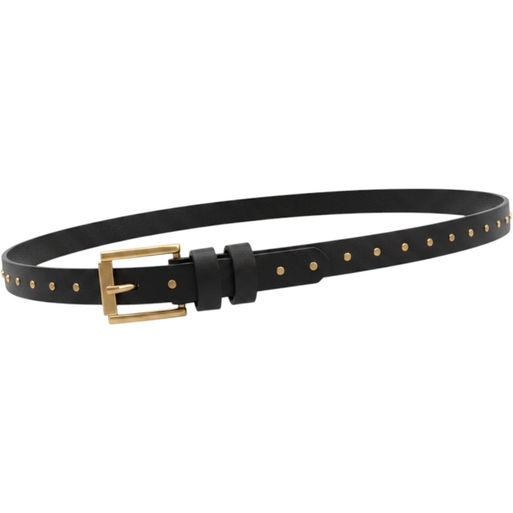 Torrid Womens Black Faux Leather Gold Studded Skinny Belt Size 2 Plus Size